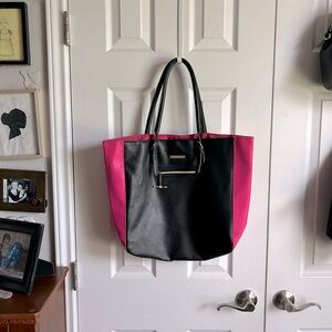 Juicy Couture y2k black & pink panel tote bag